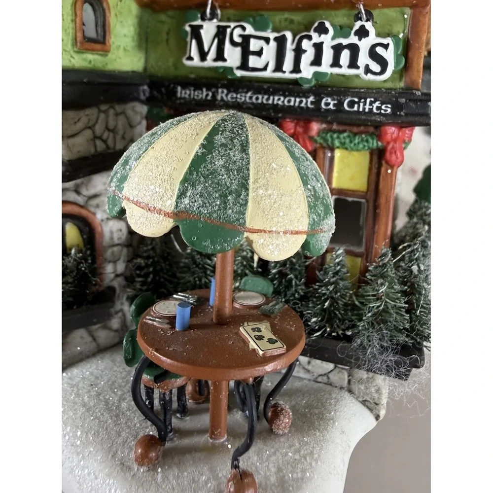 Dept 56 North Pole McElfin's Irish Restaurant & Gifts Christmas Lighted Village